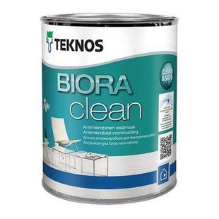 Матова антимікробна фарба з вмістом срібла Teknos Biora Clean (Біора Клін) 10589308 фото