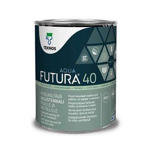 Півглянцева фінішна фарба для дерева та металу Teknos Futura Aqua 40 (Футура Аква) 10697712 фото